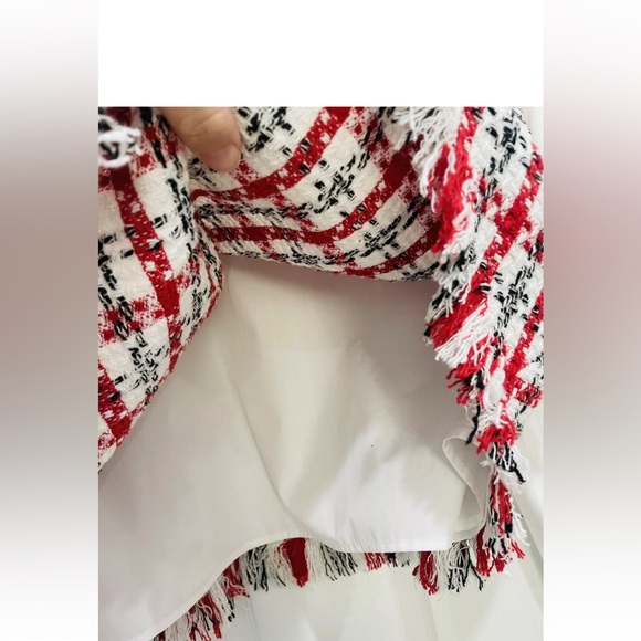 NWT Anthropologie x Mare Mare Layered Collar Sweater Vest Set White Red Size XS - Picture 6 of 16
